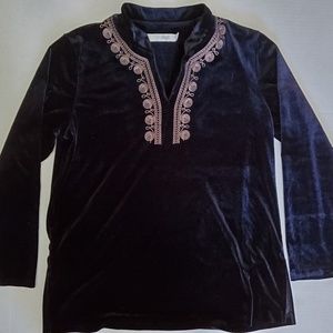 l Magnin Velvet Embroidered Vintage Tunic Size M